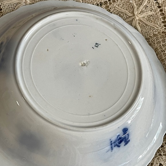 Astoria Flow Blue Veggie Serving Bowl New Wharf Pottery Vintage Antique England - Picture 7 of 13